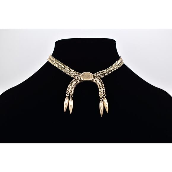 Monet Jewelry - Monet Vintage Choker Chain Necklace Bow Gold Tone Thick Chunky Signed 60s BinBQ